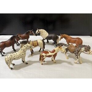 Lot of 8 VTG Schleich Horses Toy Figures Mixed Breeds Years 1998-2009 Retired